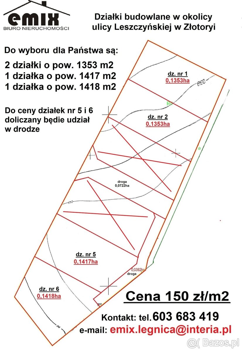 Działki budowlane w Złotoryi - Leszczyńska - Bukowa