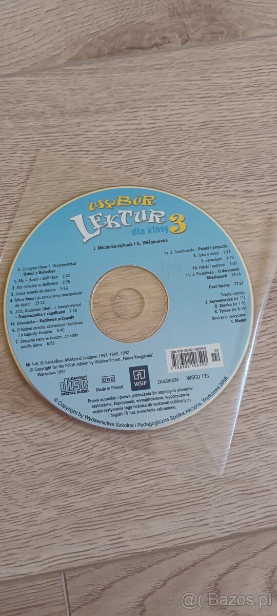 wybór lektur dla klas 3 na płycie CD