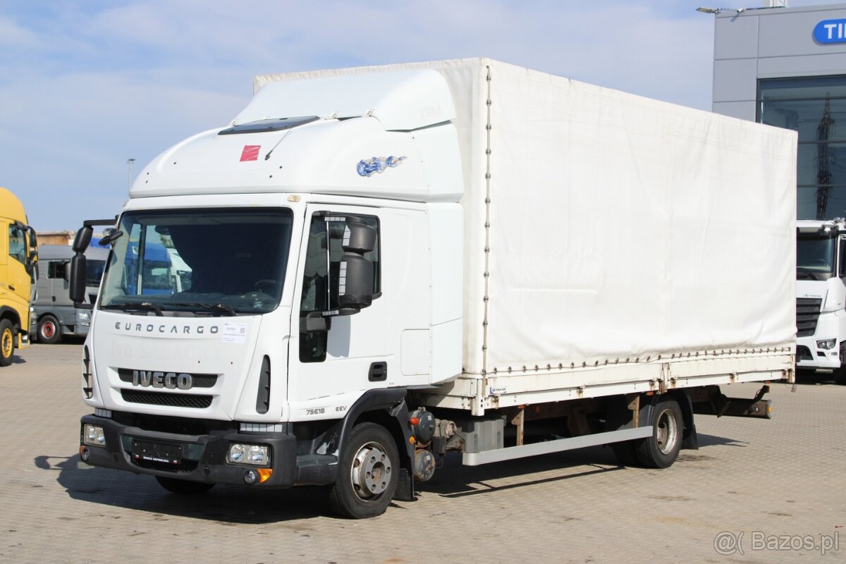 IVECO EUROCARGO ML 75E18, EURO 5EEV, PNEU 90%, BOCZNY