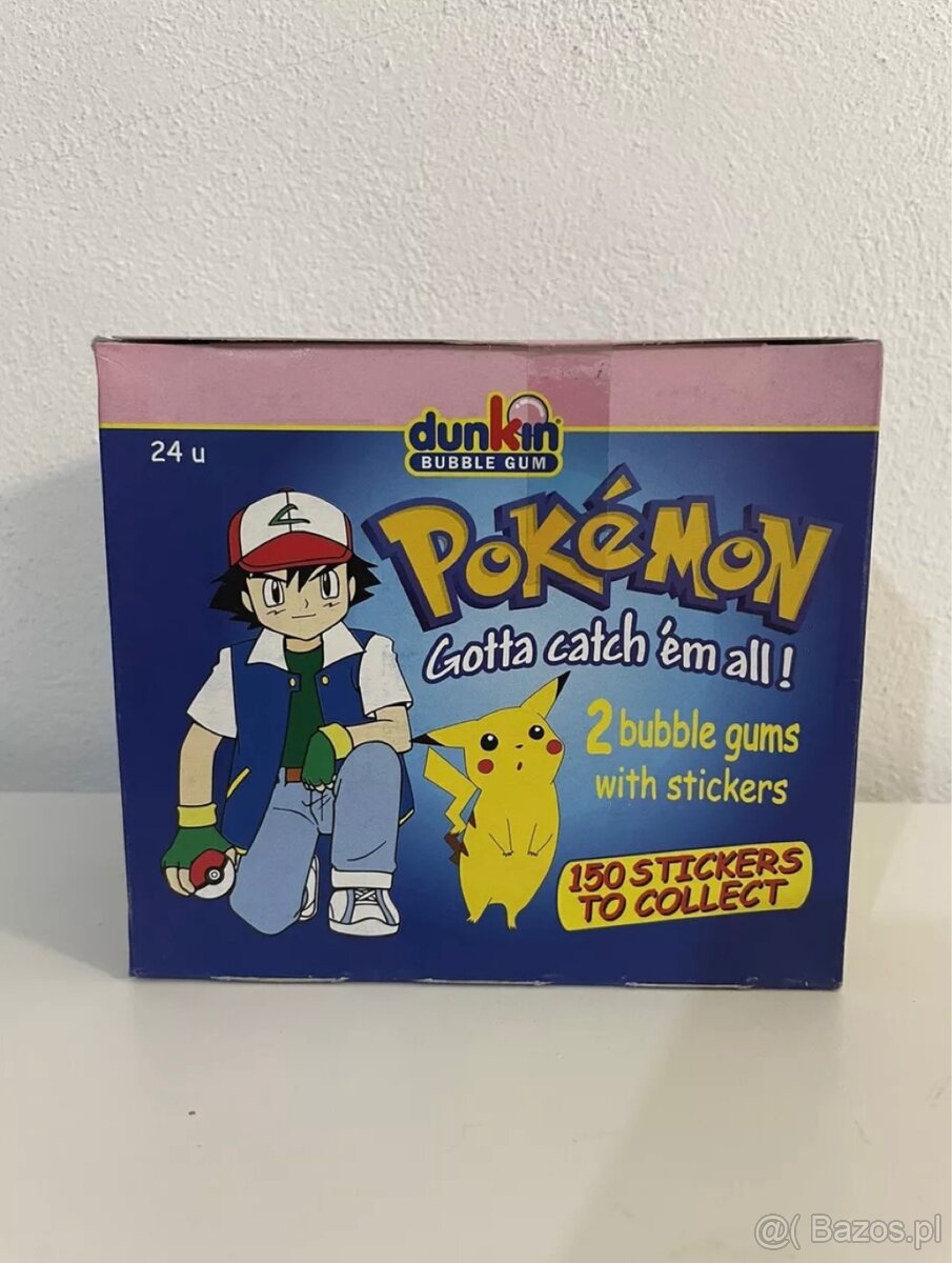 Pokemon dunkin bubble gum rok 2000.