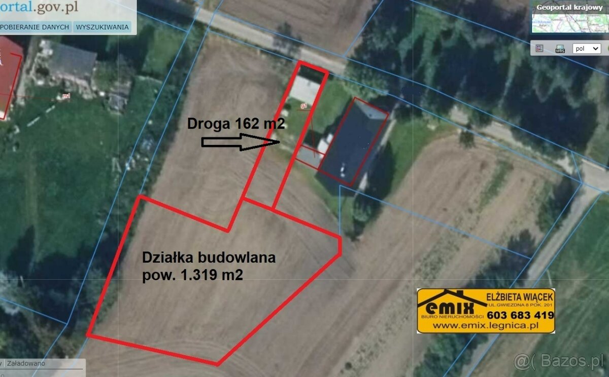 Działka budowlana w Pielgrzymce - pow. 1481m2