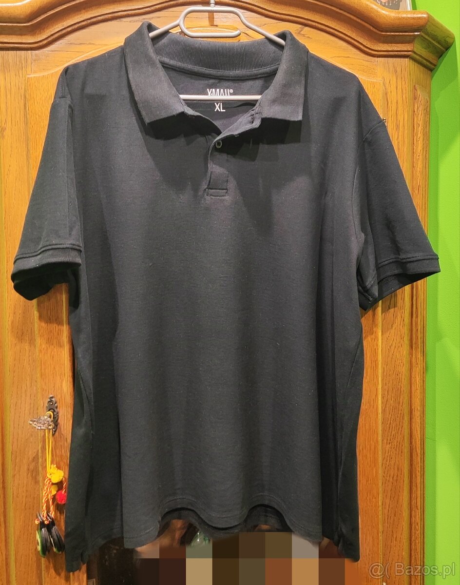 T-shirt męski polo czarny XL