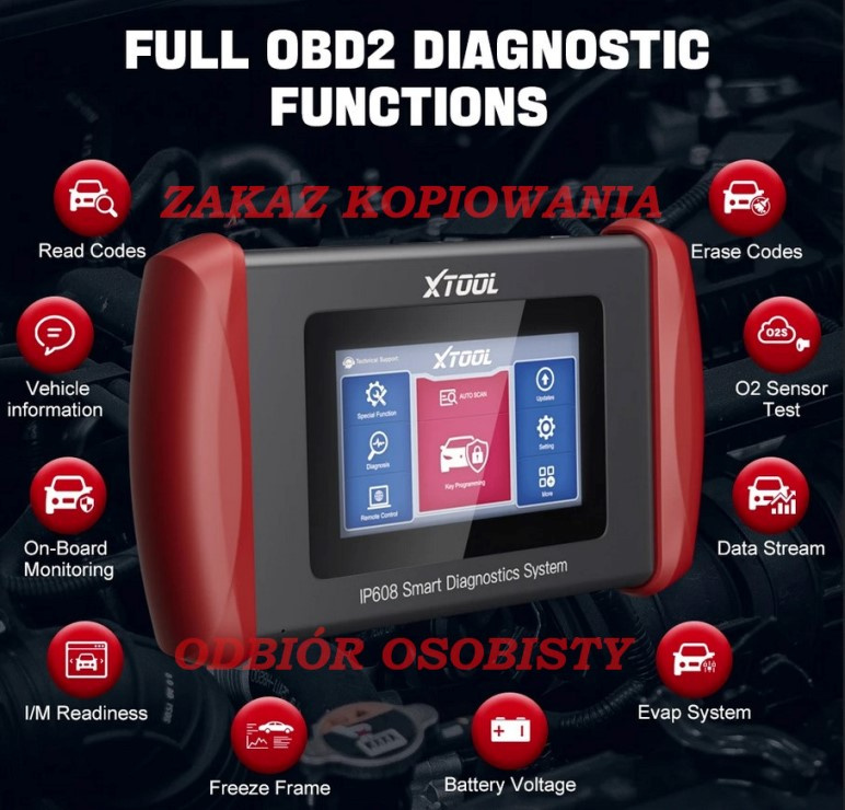 SKANER DIAGNOSTYCZNY XTOOL IP608, FULL SYSTEM DIAGNOSTICS