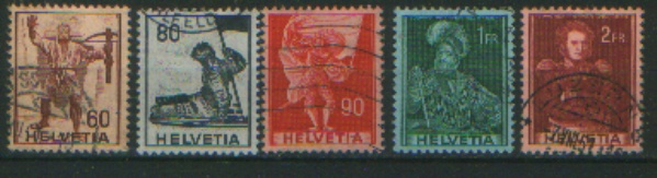 Zn. Szwajcaria Mi 378, 80, 1, 2, 5 kas. 1941