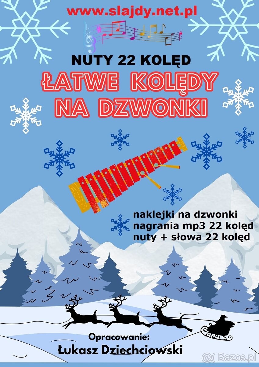 Kolędy na dzwonki - nuty 22 kolęd, słowa, naklejki, mp3