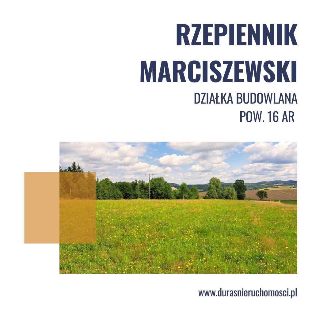 Rzepiennik Marciszewski gm. Gromnik działka budowlana 16 ar