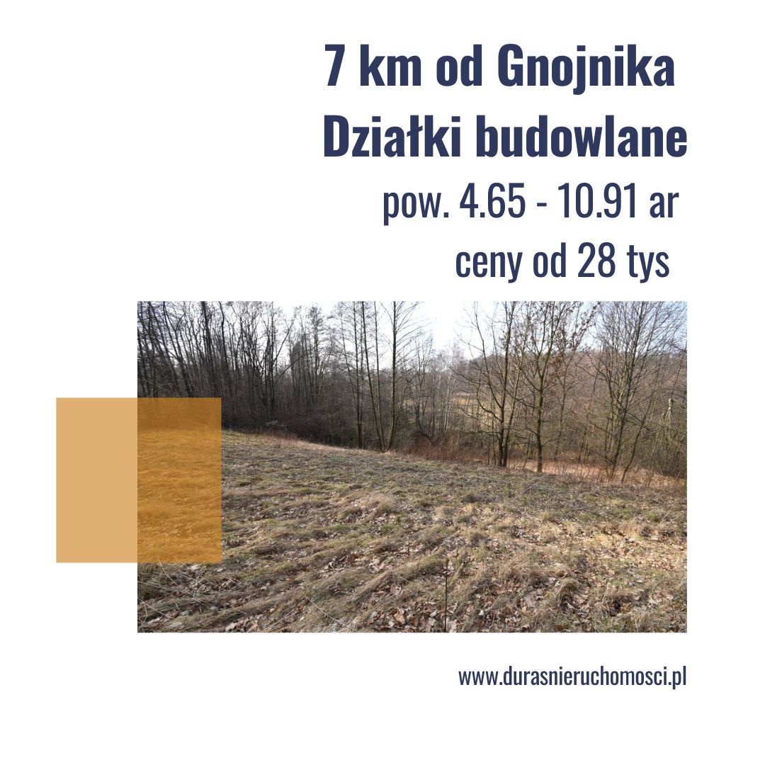 gmina Gnojnik działki budowlane od 28 tys