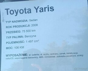 Sprzedam Toyotę Yaris Sedan - 1