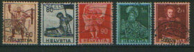 Zn. Szwajcaria Mi 378, 80, 1, 2, 5 kas. 1941