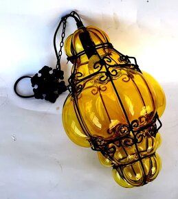 Piękna wisząca, wenecka lampa Murano. - 2