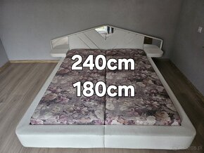 Łóżko Vintage Biała Skóra (2x Materac dł.200 cm sz80 cm) - 2