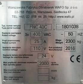 Frezarka narzędziowa uniwersalna FNC 40C - 2