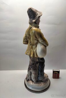 Włoska porcelana sygnowana Capodimonte figura 40cm Kobza - 3