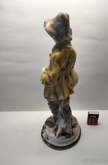 Włoska porcelana sygnowana Capodimonte figura 40cm Kobza - 4