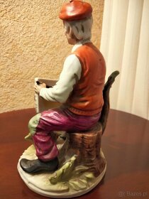 Włoska porcelana sygnowana Merlini Figura Malarz obrazów - 5