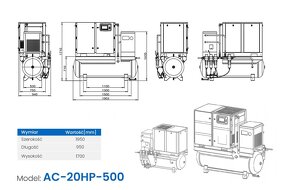 Sprężarka śrubowa 16bar 500l - 8